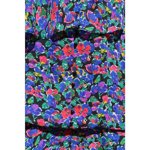 Vintage 1980s Liz Roberts Floral Chiffon Blouse - Picture 2 of 6